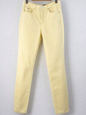 FDJ Pastel Soft Yellow Straight Slim Ankle Jeans Size 6 W30 NWT
